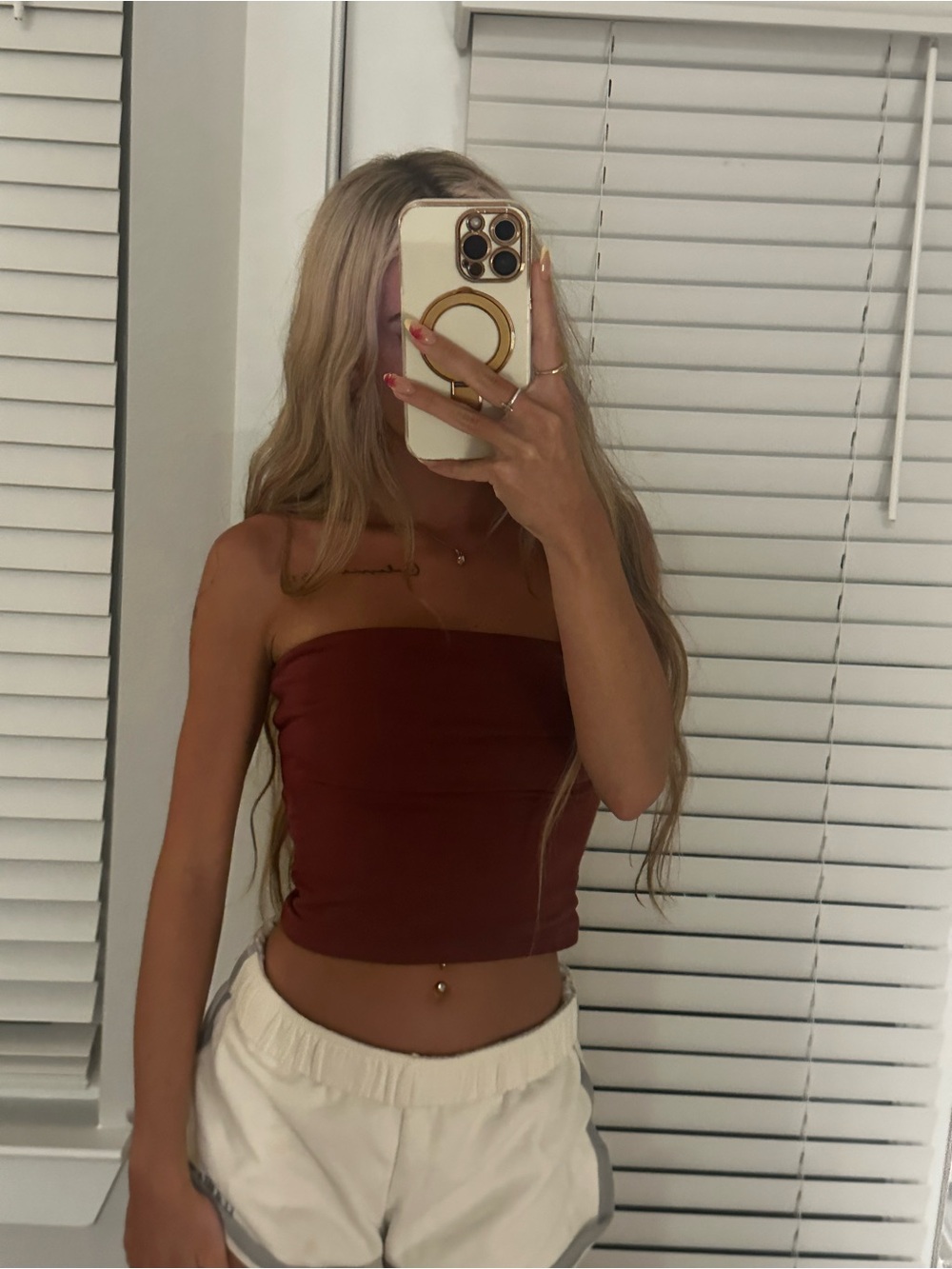 Burgundy John Galt/ Brandy melville tube top - Picture 2 of 4